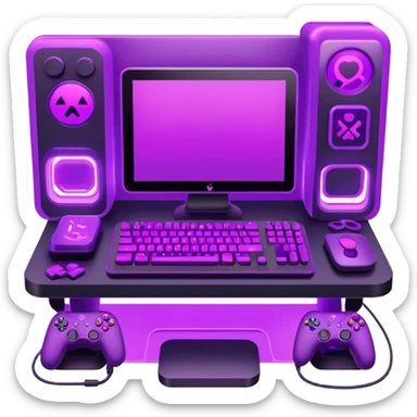 neon Purple gaming  sticker