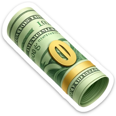 Money that is like a tube One dollar sticker