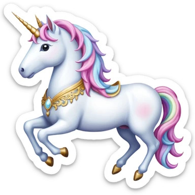 A victorian times unicorn sticker