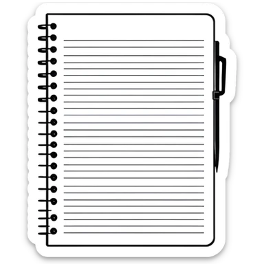 spiral notebook with MAKAR branding sticker