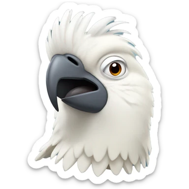 Angry cockatoo head sticker