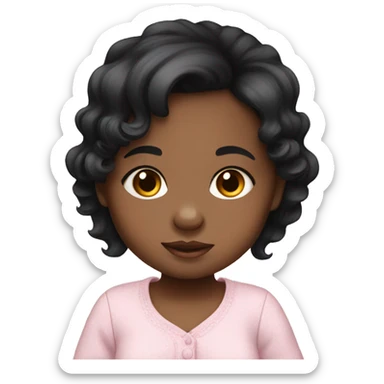 black haired newborn baby girl sticker