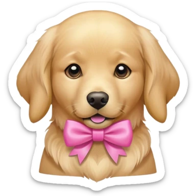 Golden retriever with pink bow sticker