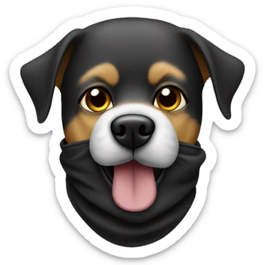Dog in a ski mask sticker