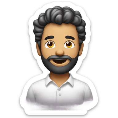 Petit gros cheveux blancs Barbe blanche qui fait la fete  sticker