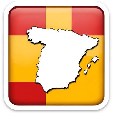 simple map of Spain (the country) in red and yellow emoji sticker