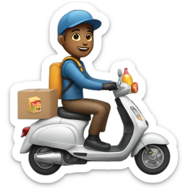 Food Delivery boy on scooter sticker