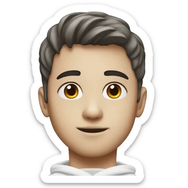 A boy with jawline and white hoodie sticker