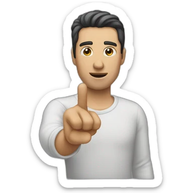 A man who put a finger in front of you sticker