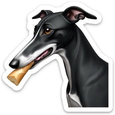 Black greyhound with baguette  sticker