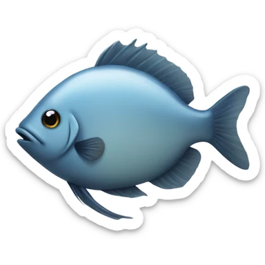 a fish with a receding hairline sticker
