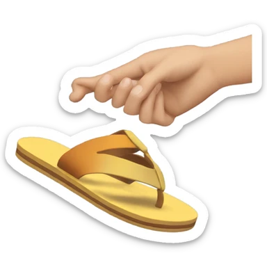 hand grabbing a flip flop sticker