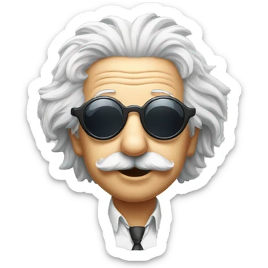 albert einstein with sun glassess sticker
