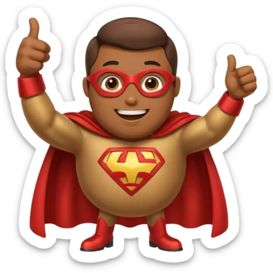 a superhero potato doing thumbs up sticker