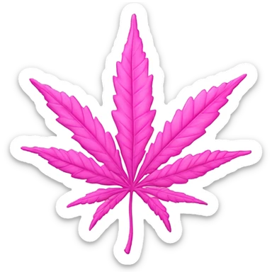 Pink weed leaf sticker