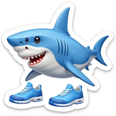 shark with blue shoes sticker