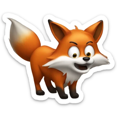 Fox making big farts sticker