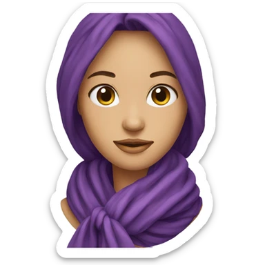 purple bow scarf sticker