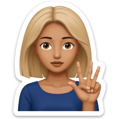 Mulher tampando o rosto,mas tirando um dedo e olhando sticker