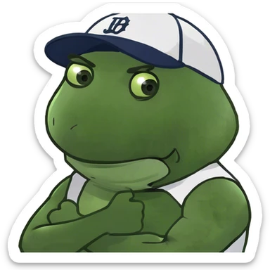 Arms crossed around neck guy sticker