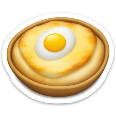 adjaruli khachapuri cheeseboat with egg yolk sticker
