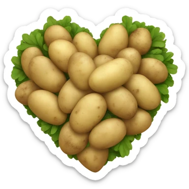 beige heart adorned with potatoes garland sticker