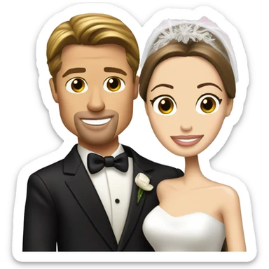Brad pitt and Angelina jolie married  sticker