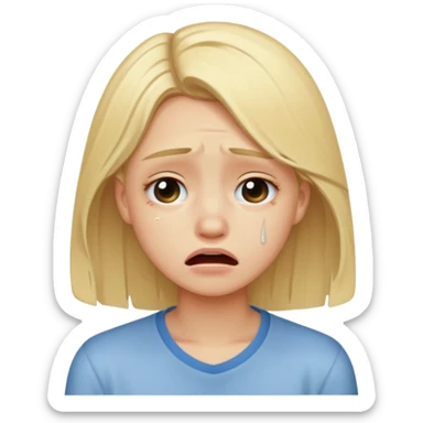 blonde teenager crying sticker