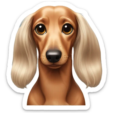 Long hair pie bald dachshund sticker