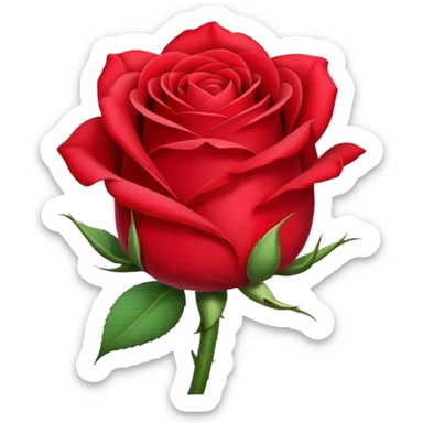 Soft red rose bud sticker