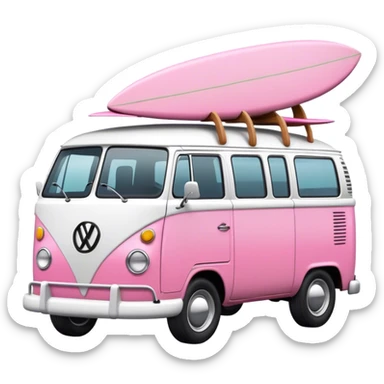 Bw pink van with surf table sticker