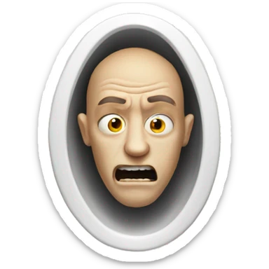A Scary guy head in a toilet  sticker