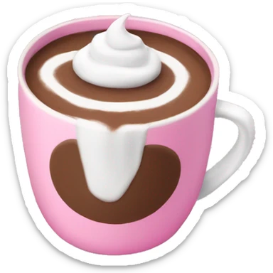 Hot chocolate in a pink cup sticker