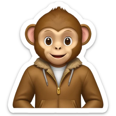 monkey with clothes sticker