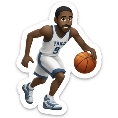 black man playing basketball sticker
