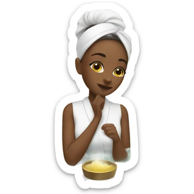 a girl having a spa day  sticker