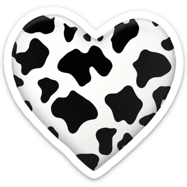 Cow print heart sticker
