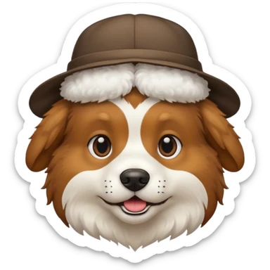Dog with had sticker