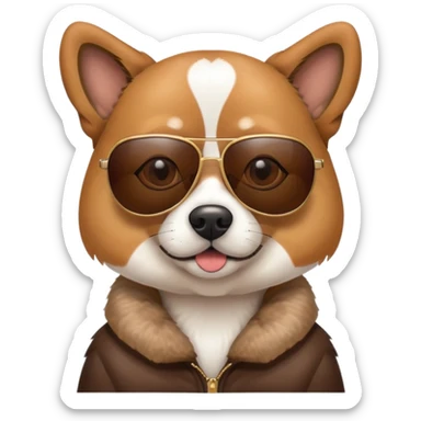 Hund mit Sonnenbrille  sticker