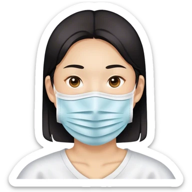 Asian with a face msk sheet sticker