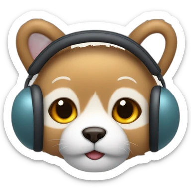 cartoon furr earmuff  sticker