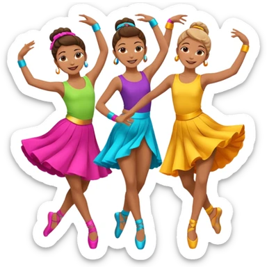 Triplets dancing sticker