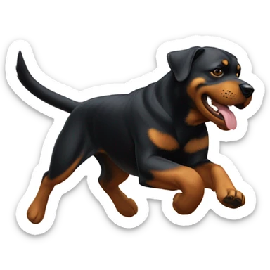 Rottweiler running  sticker