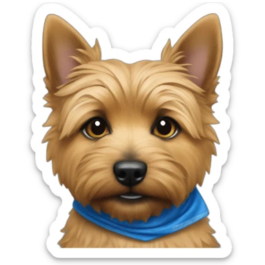 norwich terrier with blue bandana that says, "Law Dog" sticker