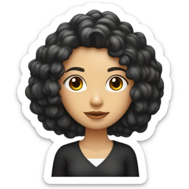 Cara mujer mulata con pelo largo rizado y negro sticker