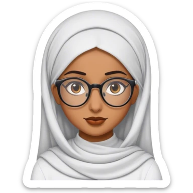 arabic brown girl with glasses  sticker