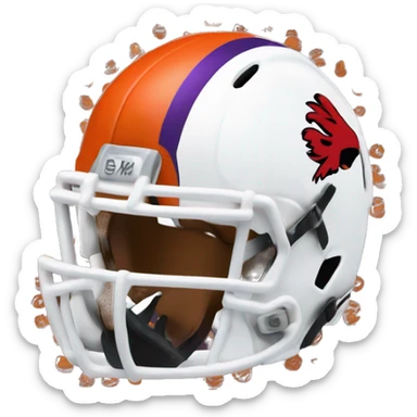 Carolina gamecock football helmet facing off with a Clemson football helmet sticker