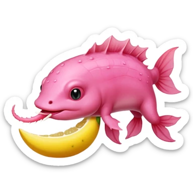 J’aimerais un Axolotl en dessin anime un peu rose qui mange un citron sticker