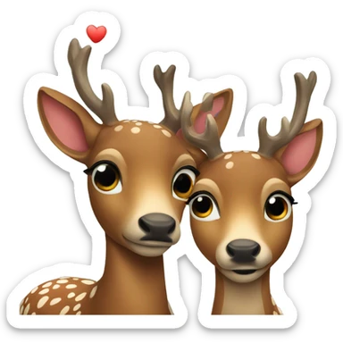 Two deers in love sticker