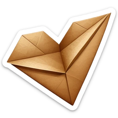 Brown heart with a paper airplane sticker